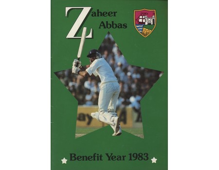 ZAHEER ABBAS (PAKISTAN & GLOUCESTERSHIRE) SIGNED CRICKET BENEFIT BROCHURE