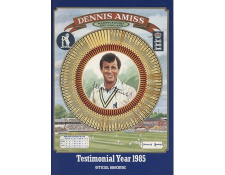 DENNIS AMISS (WARWICKSHIRE) 1985 SIGNED CRICKET BENEFIT BROCHURE