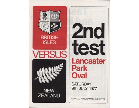 NEW ZEALAND V BRITISH ISLES 1977 (2ND TEST) RUGBY PROGRAMME