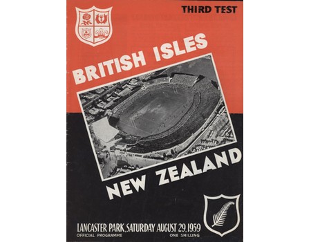 NEW ZEALAND V BRITISH ISLES 1959 (3RD TEST) RUGBY PROGRAMME