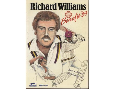 RICHARD WILLIAMS (NORTHAMPTONSHIRE) CRICKET BENEFIT BROCHURE 1989