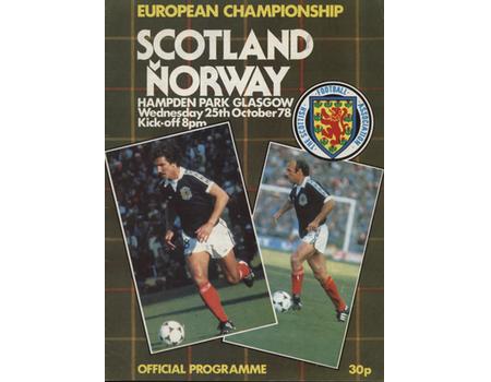 SCOTLAND V NORWAY 1978 FOOTBALL PROGRAMME