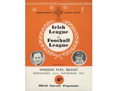 IRISH LEAGUE V FOOTBALL LEAGUE 1953 FOOTBALL PROGRAMME