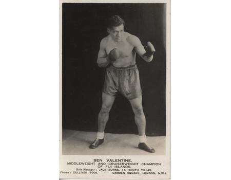 BEN VALENTINE (FIJI) BOXING POSTCARD