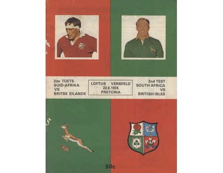 SOUTH AFRICA V BRITISH ISLES 1974 (2ND TEST) RUGBY UNION PROGRAMME