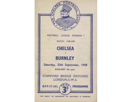 CHELSEA V BURNLEY 1948-49 FOOTBALL PROGRAMME