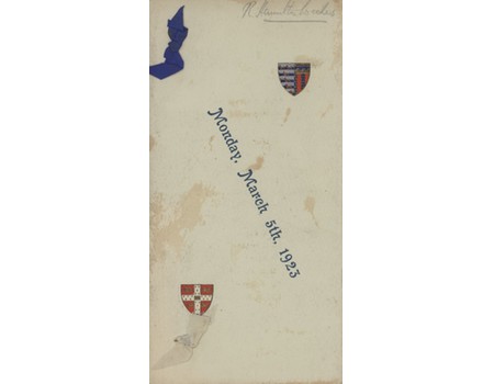 PEMBROKE COLLEGE RUFC 1923 SIGNED RUGBY MENU CARD (INCLUDING WAVELL WAKEFIELD)