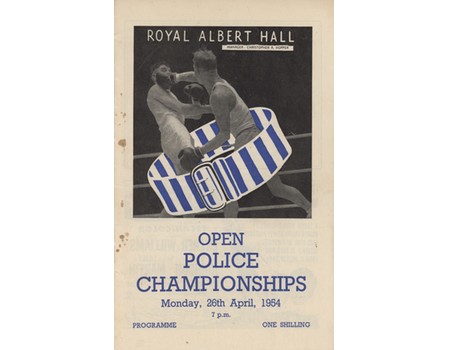 OPEN POLICE BOXIING CHAMPIONSHIPS 1954 (ROYAL ALBERT HALL) PROGRAMME