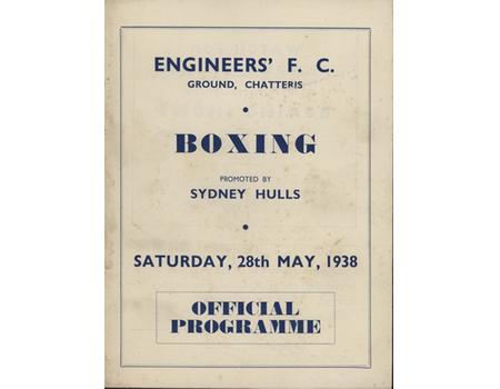 JIMMY WALSH V ERIC BOON 1938 (CHATTERIS) BOXING PROGRAMME