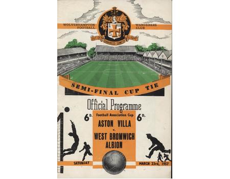 ASTON VILLA V WEST BROMWICH ALBION (FA CUP SEMI FINAL) 1956-57 FOOTBALL PROGRAMME