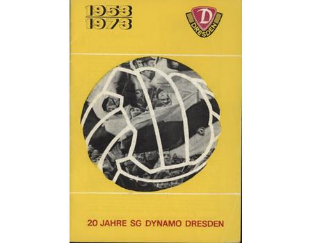 20 JAHRE SG DYNAMO DRESDEN 1953-1973