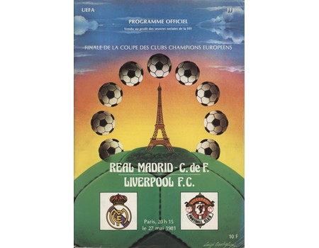 REAL MADRID V LIVERPOOL 1981 (EUROPEAN CUP FINAL) FOOTBALL PROGRAMME