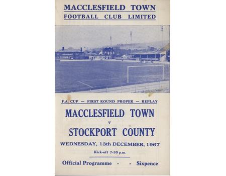 MACCLESFIELD TOWN V STOCKPORT COUNTY (FA CUP 1ST ROUND REPLAY) 1967-68 FOOTBALL PROGRAMME