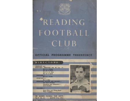 READING V WEST HAM UNITED 1950-51 (FRIENDLY) FOOTBALL PROGRAMME