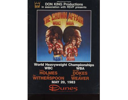 LARRY HOLMES V TIM WITHERSPOON (WORLD HEAVYWEIGHT CHAMPIONSHIP) 1983 BOXING PROGRAMME