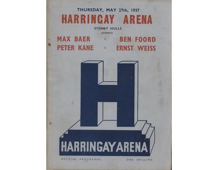 MAX BAER V BEN FOORD 1937 BOXING PROGRAMME