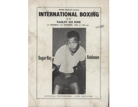 SUGAR RAY ROBINSON V MICK LEAHY (PAISLEY ICE RINK) 1964 BOXING PROGRAMME