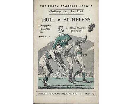 HULL V ST HELENS 1961 (CHALLENGE CUP SEMI-FINAL) RUGBY LEAGUE PROGRAMME