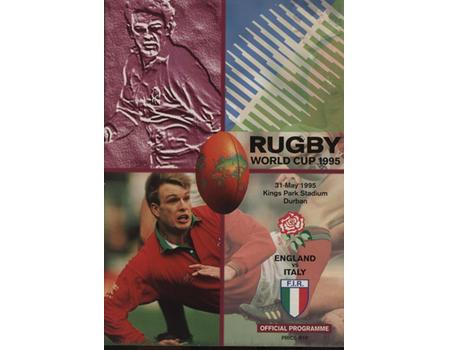 ENGLAND V ITALY 1995 (WORLD CUP) RUGBY UNION PROGRAMME