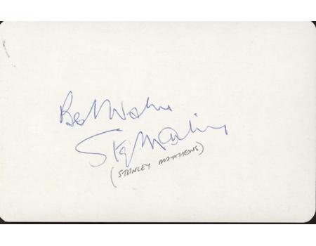 STANLEY MATTHEWS (BLACKPOOL, STOKE CITY & ENGLAND) FOOTBALL AUTOGRAPH