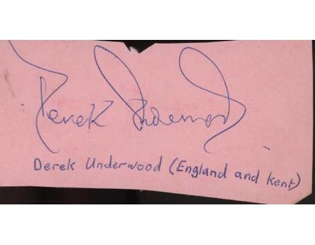 DEREK UNDERWOOD (ENGLAND & KENT) CRICKET AUTOGRAPH