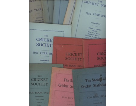 THE CRICKET SOCIETY YEAR BOOK 1946-1960 (14 ITEMS)