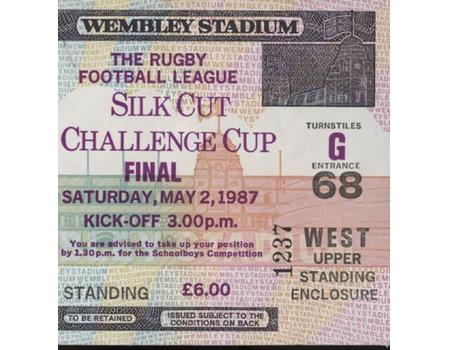 HALIFAX V ST HELENS (CHALLENGE CUP FINAL) 1986-87 RUGBY LEAGUE TICKET