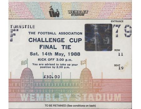 WIGAN V HALIFAX (CHALLENGE CUP FINAL) 1987-88 RUGBY LEAGUE TICKET