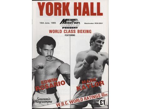 EDWIN ROSARIO V FRANKIE RANDALL 1985 BOXING PROGRAMME