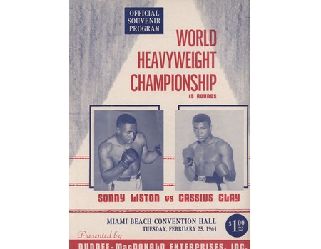 SONNY LISTON V CASSIUS CLAY 1964 OFFICIAL BOXING PROGRAMME