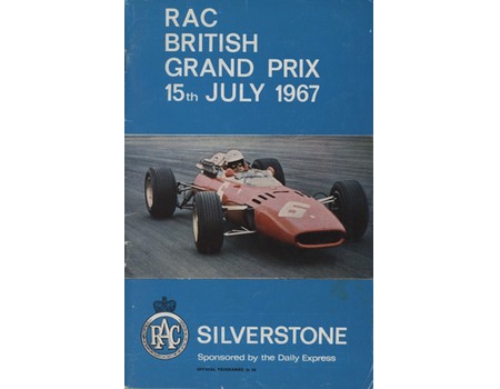 BRITISH GRAND PRIX 1967 MOTOR RACING PROGRAMME