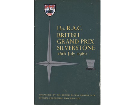 BRITISH GRAND PRIX 1960 (SILVERSTONE) OFFICIAL MOTOR RACING PROGRAMME