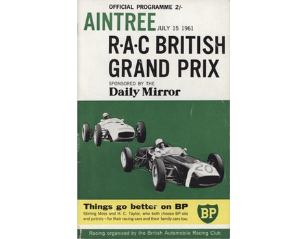 BRITISH GRAND PRIX 1961 (AINTREE) MOTOR RACING PROGRAMME