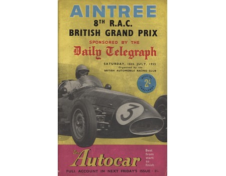 BRITISH GRAND PRIX 1955 MOTOR RACING PROGRAMME