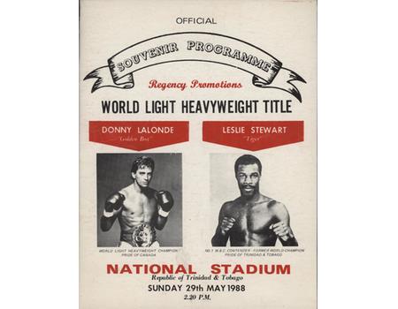 DONNY LALONDE V LESLIE STEWART (WORLD LIGHTWEIGHT CHAMPIONSHIP) 1988 BOXING PROGRAMME