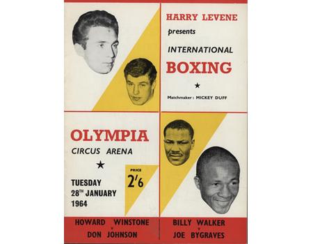 BILLY WALKER V JOE BYGRAVES 1964 BOXING PROGRAMME