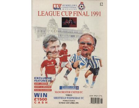 MANCHESTER UNITED V NOTTINGHAM FOREST 1992 (RUMBELOWS LEAGUE CUP FINAL) FOOTBALL MAGAZINE