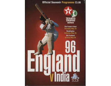 ENGLAND V INDIA 1996 TEXACO TROPHY SERIES CRICKET PROGRAMME