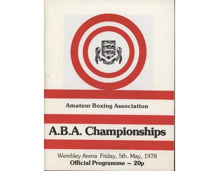 A.B.A. CHAMPIONSHIPS 1978 BOXING PROGRAMME