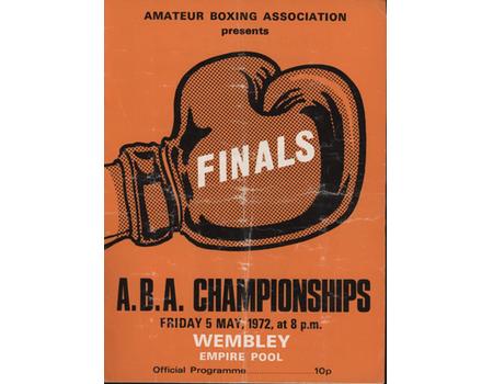 A.B.A. CHAMPIONSHIPS 1972 BOXING PROGRAMME