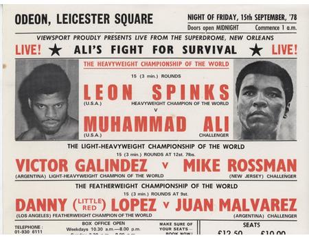 LEON SPINKS V MUHAMMAD ALI (HEAVYWEIGHT CHAMPIONSHIP) 1978 BOXING FLYER