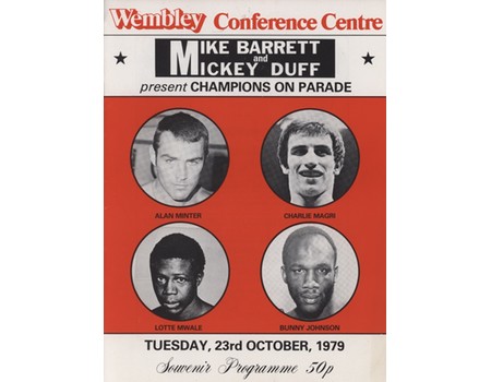 ALAN MINTER V DOUG DENNINGS 1979 BOXING PROGRAMME