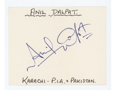 ANIL DALPAT (PAKISTAN) CRICKET AUTOGRAPH