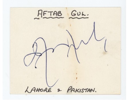 AFTAB GUL (PAKISTAN) CRICKET AUTOGRAPH