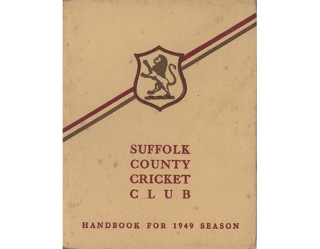 SUFFOLK COUNTY CRICKET CLUB HANDBOOK - 1949