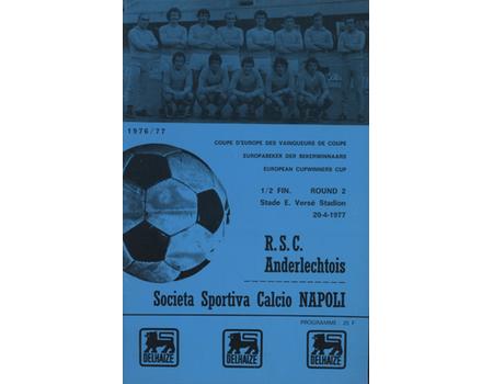 ANDERLECHT V NAPOLI (ECWC SEMI-FINAL) 1976-77 FOOTBALL PROGRAMME