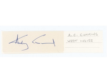 ANDY CUMMINS (WEST INDIES) CRICKET AUTOGRAPH