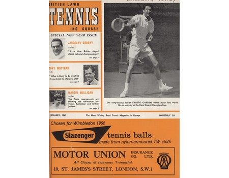 BRITISH LAWN TENNIS, INCORPORATING SQUASH - JANUARY TO DECEMBER 1963 (12 MAGAZINES)