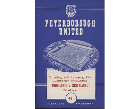 ENGLAND V SCOTLAND (YOUTH INTERNATIONAL) 1961-62 FOOTBALL PROGRAMME