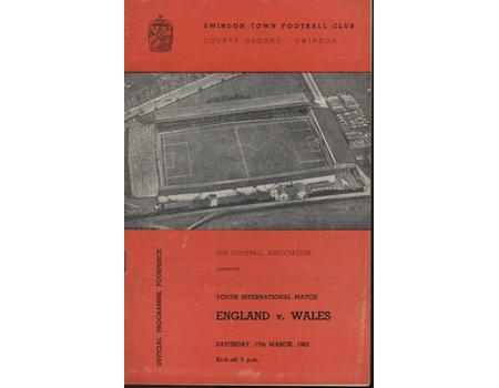 ENGLAND V WALES (YOUTH INTERNATIONAL) 1961-62 FOOTBALL PROGRAMME